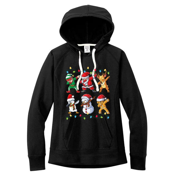 Dabbing Santa Elf Friends Christmas Xmas Dab Meaningful Gift Women's Fleece Hoodie