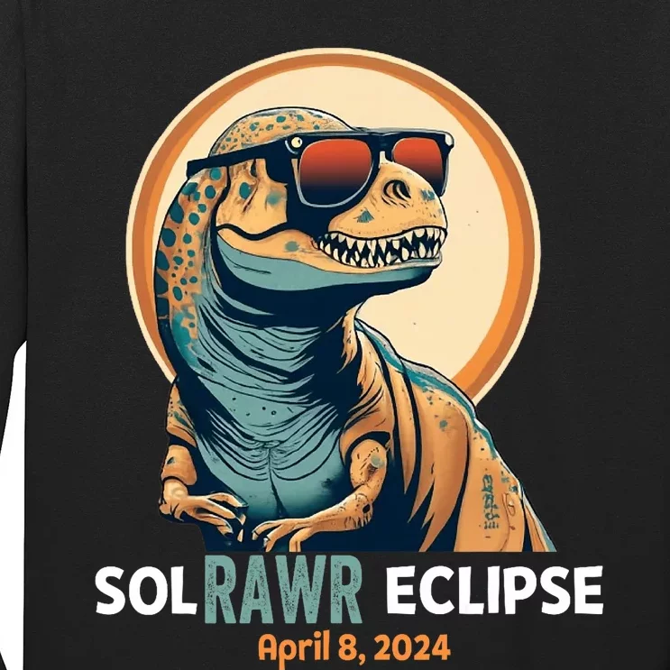 Dinosaur Solar Eclipse April 8 2024 Eclipse Trex Long Sleeve Shirt