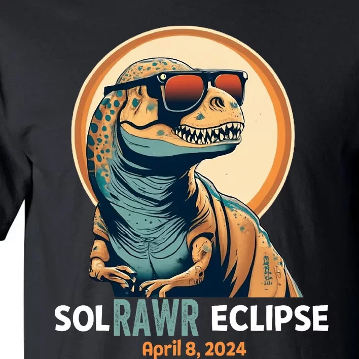 Dinosaur Solar Eclipse April 8 2024 Eclipse Trex Tall T-Shirt