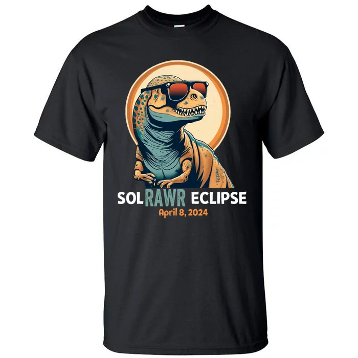 Dinosaur Solar Eclipse April 8 2024 Eclipse Trex Tall T-Shirt