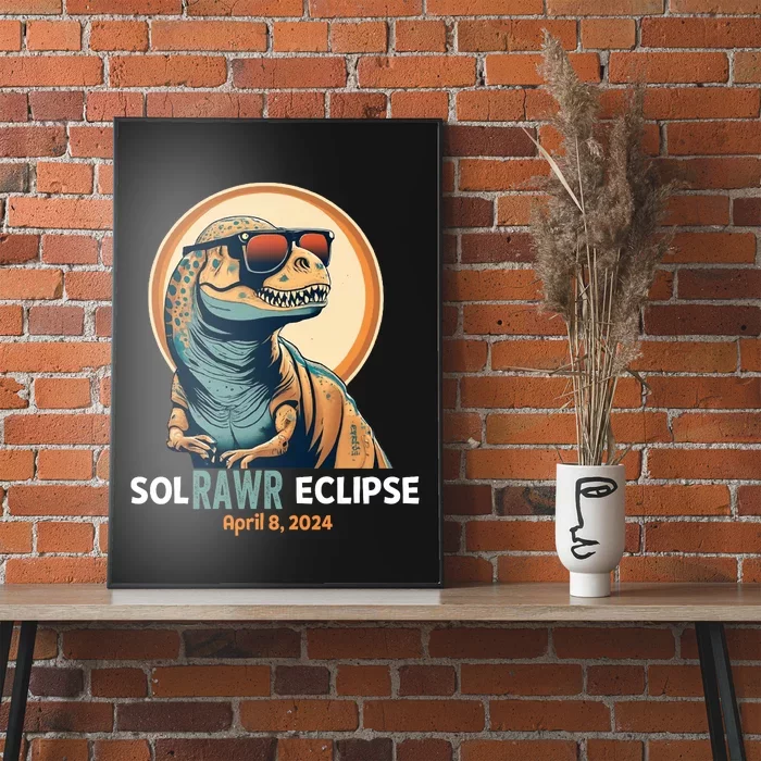 Dinosaur Solar Eclipse April 8 2024 Eclipse Trex Poster