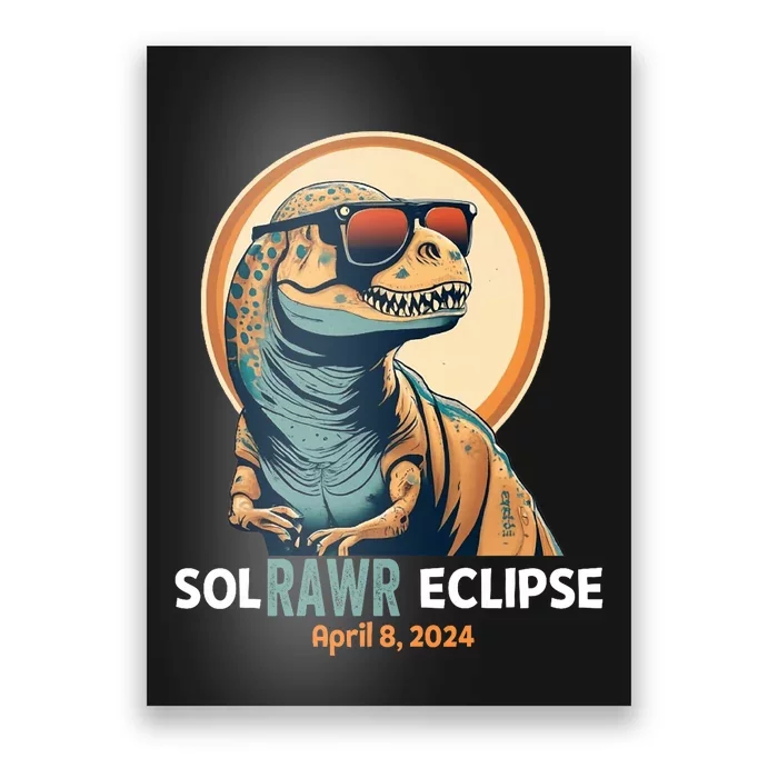 Dinosaur Solar Eclipse April 8 2024 Eclipse Trex Poster