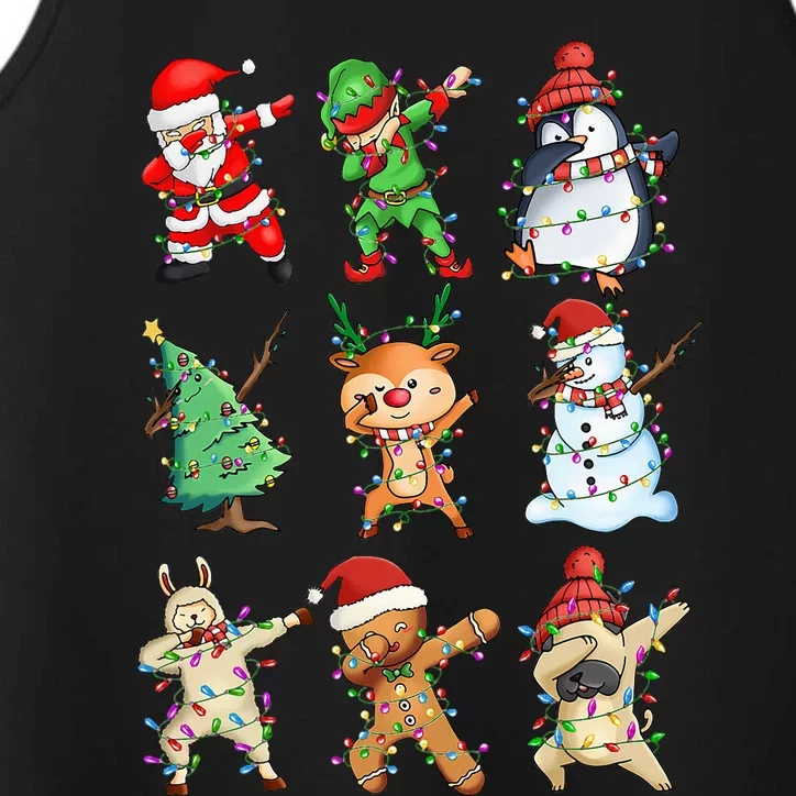 Dabbing Santa Elf Friends Christmas Performance Tank