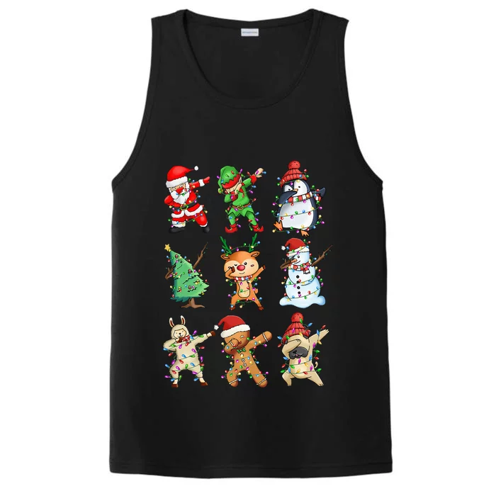 Dabbing Santa Elf Friends Christmas Performance Tank