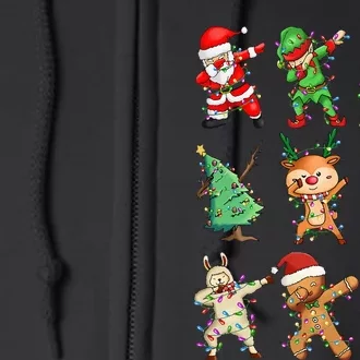 Dabbing Santa Elf Friends Christmas Full Zip Hoodie