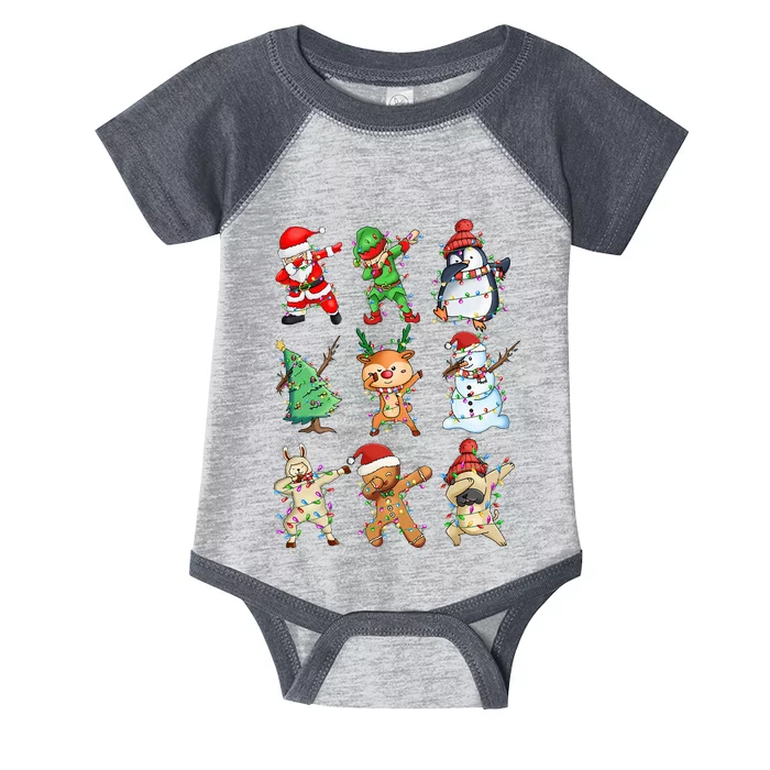 Dabbing Santa Elf Friends Christmas Infant Baby Jersey Bodysuit