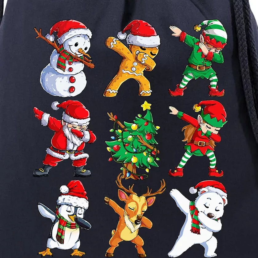 Dabbing Santa Elf Friends Christmas Xmas Dab Drawstring Bag