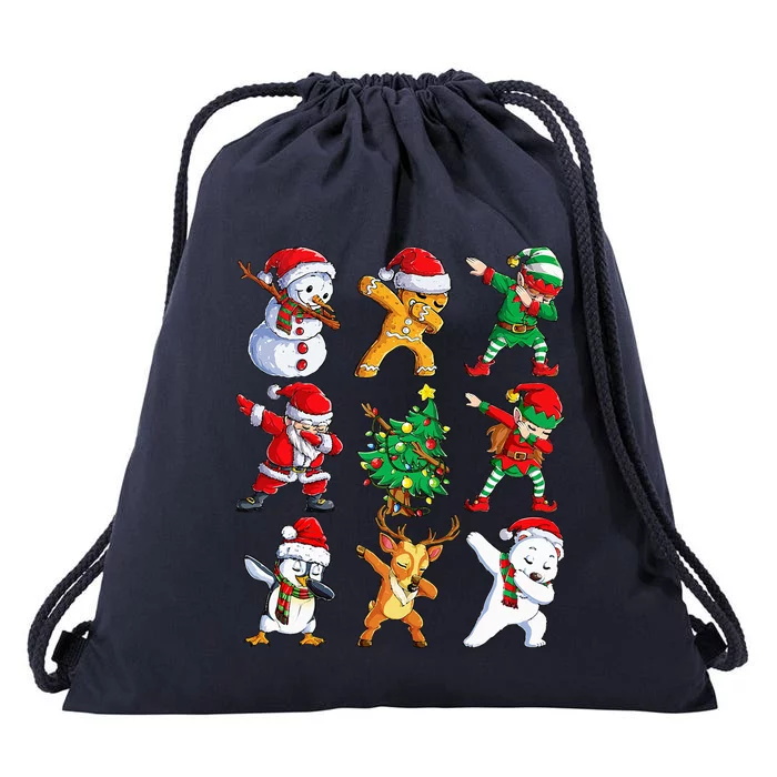 Dabbing Santa Elf Friends Christmas Xmas Dab Drawstring Bag