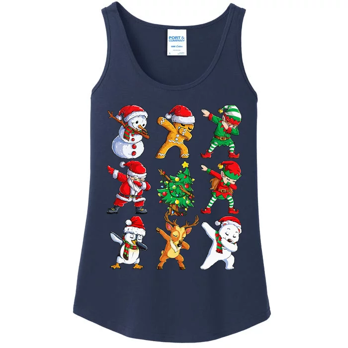 Dabbing Santa Elf Friends Christmas Xmas Dab Ladies Essential Tank