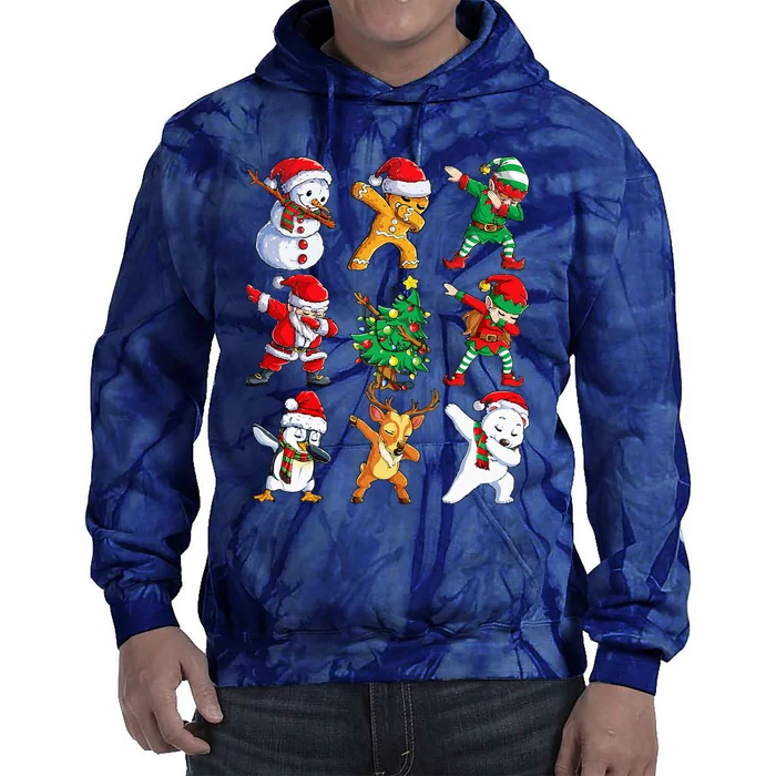 Dabbing Santa Elf Friends Christmas Xmas Dab Tie Dye Hoodie