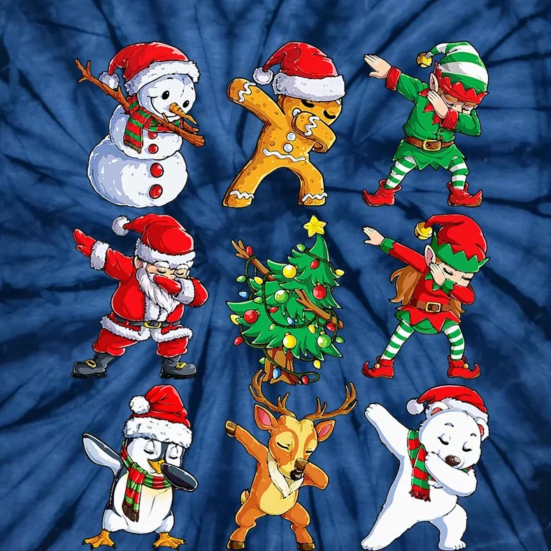 Dabbing Santa Elf Friends Christmas Xmas Dab Tie-Dye T-Shirt