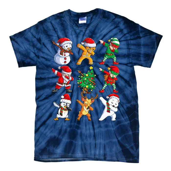 Dabbing Santa Elf Friends Christmas Xmas Dab Tie-Dye T-Shirt