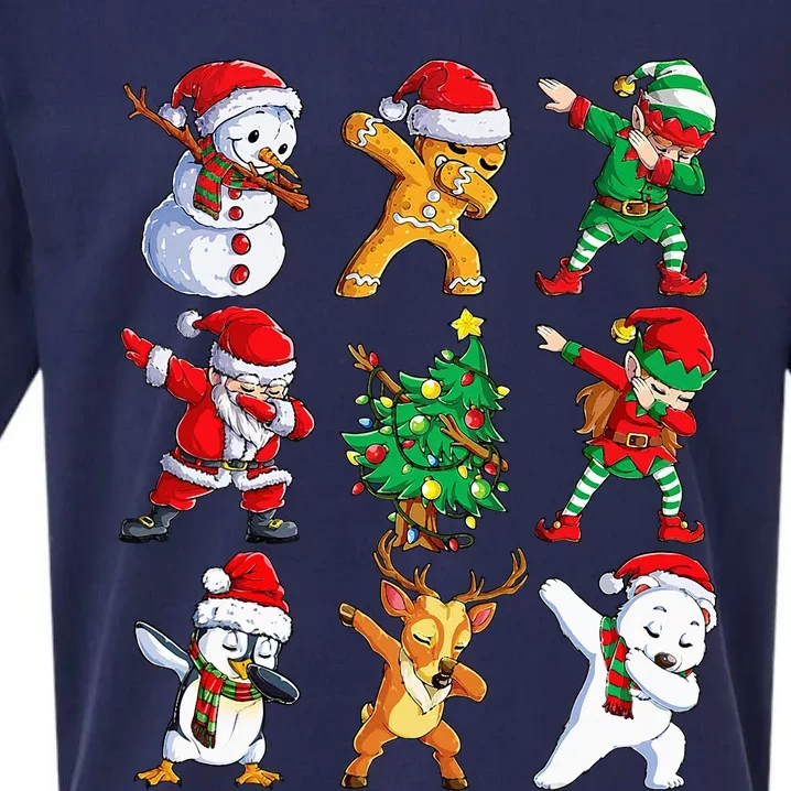 Dabbing Santa Elf Friends Christmas Xmas Dab Sueded Cloud Jersey T-Shirt