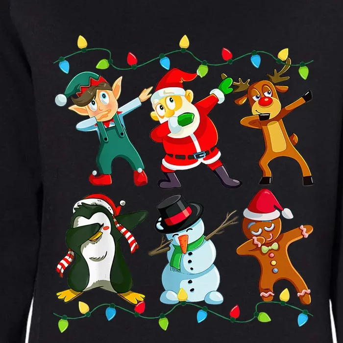 Dabbing Santa Elf Friends Christmas Womens California Wash Sweatshirt