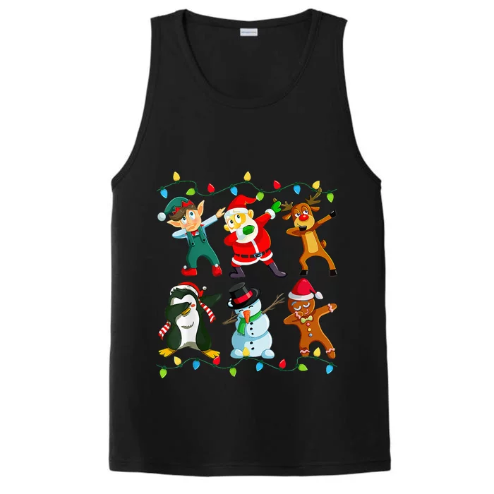 Dabbing Santa Elf Friends Christmas Performance Tank