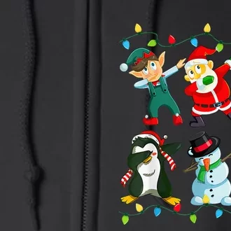 Dabbing Santa Elf Friends Christmas Full Zip Hoodie