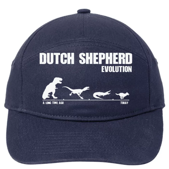 Dutch Shepherd Evolution Funny Dinosaur Dutchie K9 Dog 7-Panel Snapback Hat