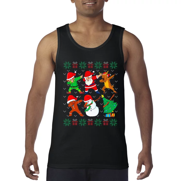 Dabbing Santa Elf Friends Ugly Xmas Sweater Dab Tank Top