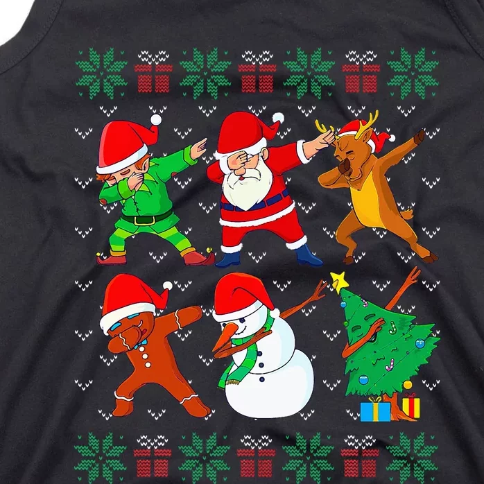 Dabbing Santa Elf Friends Ugly Xmas Sweater Dab Tank Top