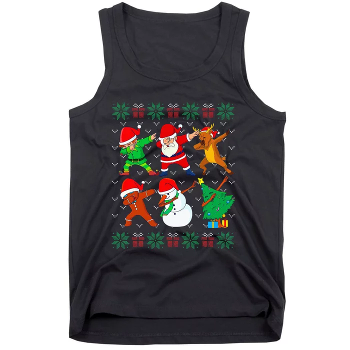 Dabbing Santa Elf Friends Ugly Xmas Sweater Dab Tank Top