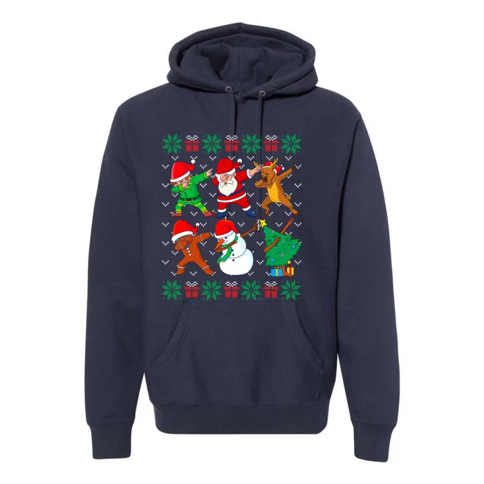 Dabbing Santa Elf Friends Ugly Xmas Sweater Boy Girl Premium Hoodie