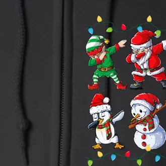 Dabbing Santa Elf Friends Christmas Full Zip Hoodie