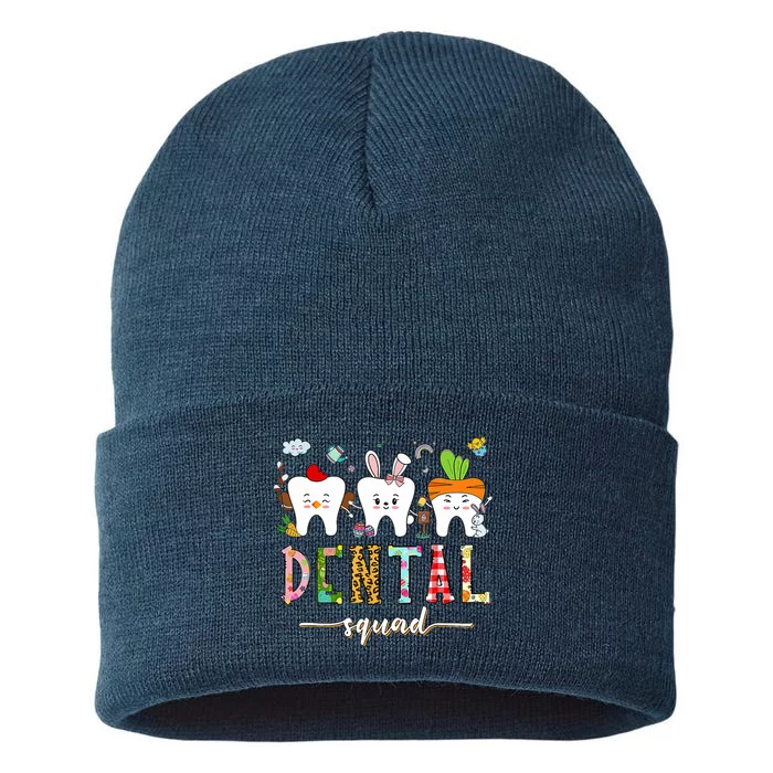 Dental Squad Easter Day Funny Tooth Dental Assistant Dentist Sustainable Knit Beanie