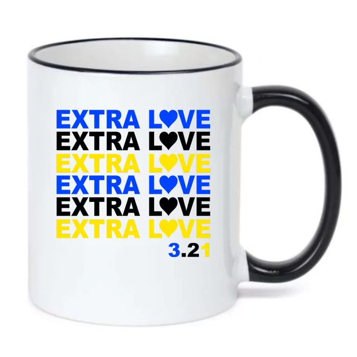 Down Syndrome Extra Love March 21st Black Color Changing Mug