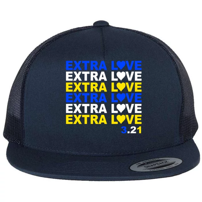 Down Syndrome Extra Love March 21st Flat Bill Trucker Hat