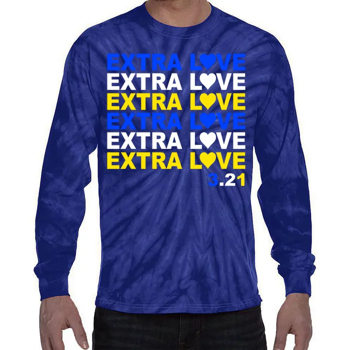 Down Syndrome Extra Love March 21st Tie-Dye Long Sleeve Shirt