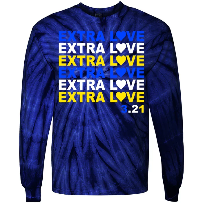 Down Syndrome Extra Love March 21st Tie-Dye Long Sleeve Shirt