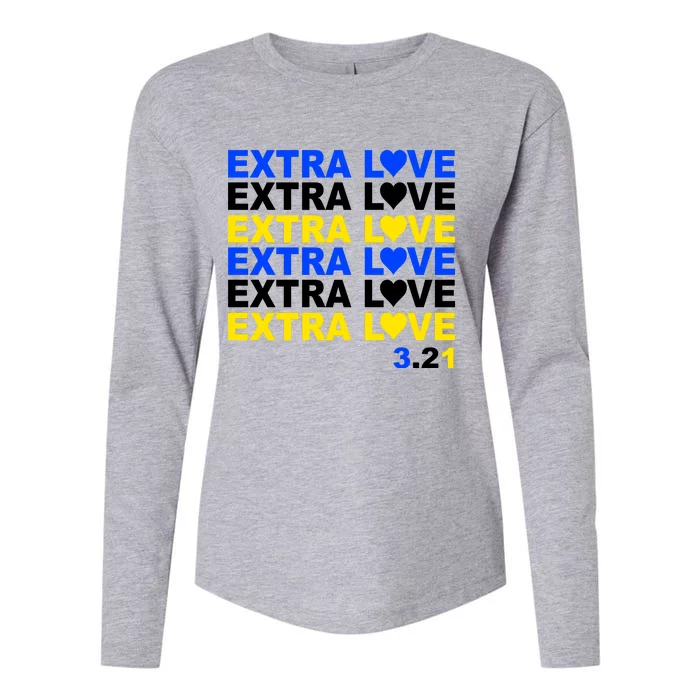 Down Syndrome Extra Love March 21st Womens Cotton Relaxed Long Sleeve T-Shirt