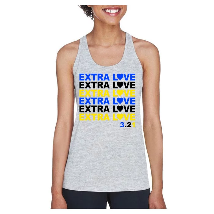 Down Syndrome Extra Love March 21st Women's Racerback Tank