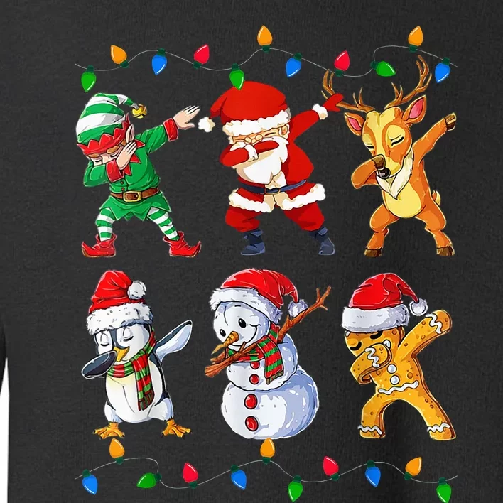 Dabbing Santa Elf Friends Christmas Funny Xmas Dab Toddler Sweatshirt