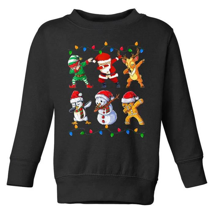 Dabbing Santa Elf Friends Christmas Funny Xmas Dab Toddler Sweatshirt