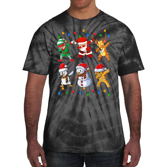 Dabbing Santa Elf Friends Christmas Funny Xmas Dab Tie-Dye T-Shirt