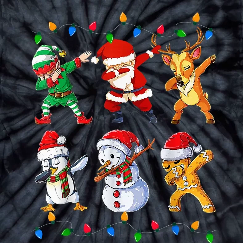 Dabbing Santa Elf Friends Christmas Funny Xmas Dab Tie-Dye T-Shirt