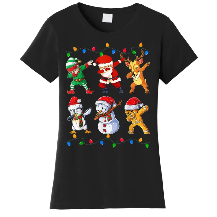 Dabbing Santa Elf Friends Christmas Funny Xmas Dab Women's T-Shirt