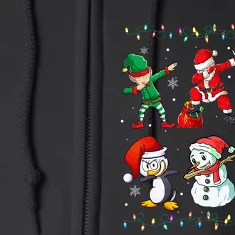 Dabbing Santa Elf Friends Christmas Xmas Gifts Full Zip Hoodie