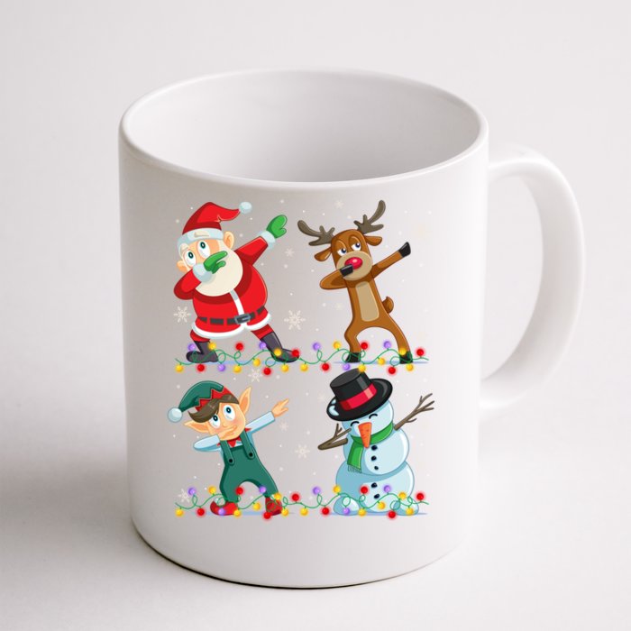 Dabbing Santa Elf Friends Christmas Funny Xmas Dab Funny Gift Front & Back Coffee Mug