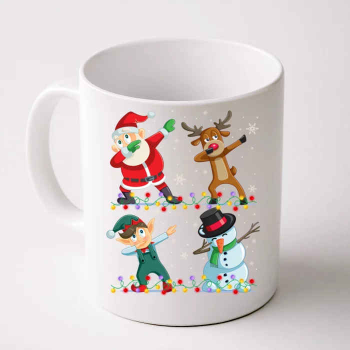 Dabbing Santa Elf Friends Christmas Funny Xmas Dab Funny Gift Front & Back Coffee Mug