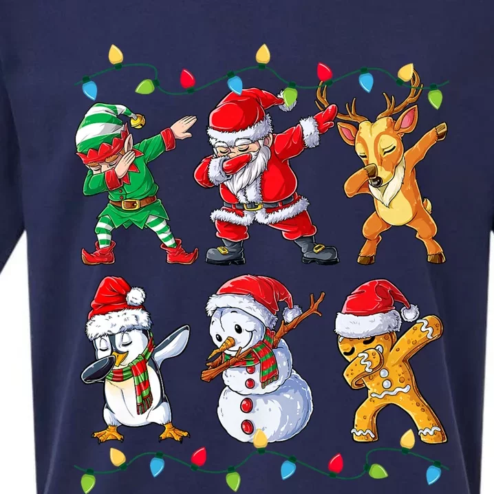 Dabbing Santa Elf Friends Christmas Xmas Dab Sueded Cloud Jersey T-Shirt