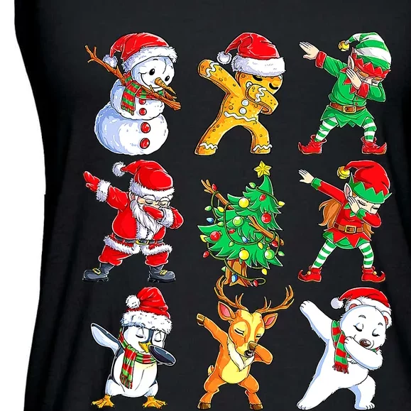 Dabbing Santa Elf Friends Ugly Xmas Sweater Dab Boys Ladies Essential Flowy Tank