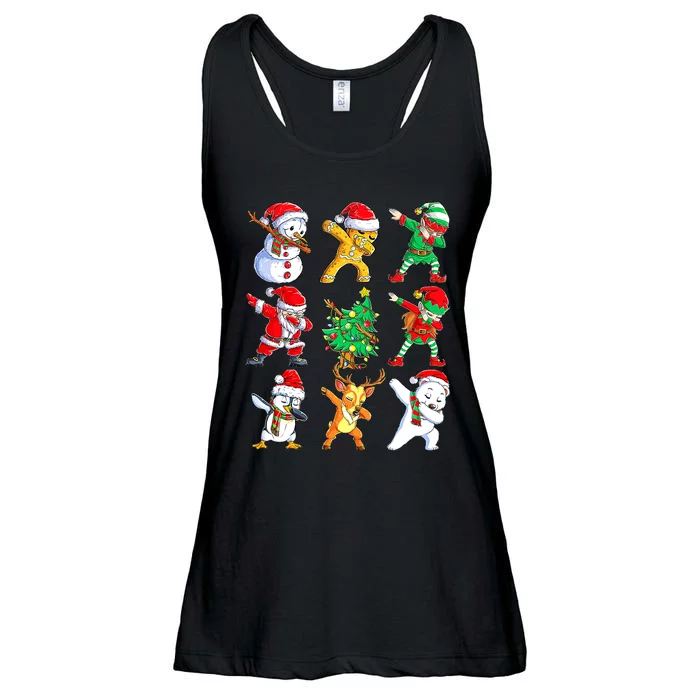 Dabbing Santa Elf Friends Ugly Xmas Sweater Dab Boys Ladies Essential Flowy Tank