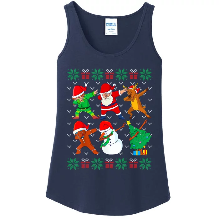 Dabbing Santa Elf Friends Ugly Xmas Sweater Dab Boy Ladies Essential Tank