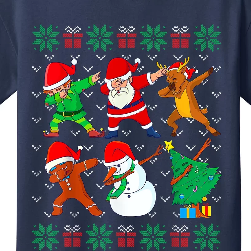 Dabbing Santa Elf Friends Ugly Xmas Sweater Dab Boy Kids T-Shirt