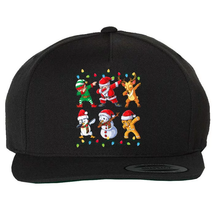 Dabbing Santa Elf Friends Christmas Wool Snapback Cap