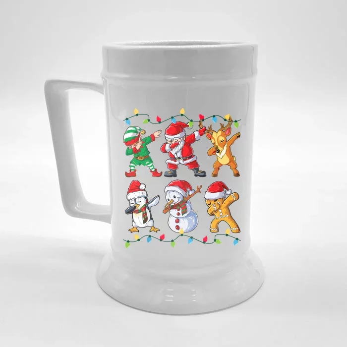 Dabbing Santa Elf Friends Christmas Front & Back Beer Stein