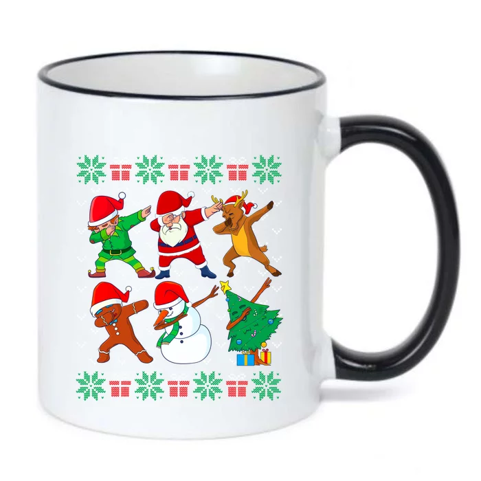 Dabbing Santa Elf Friends Ugly Xmas Cool Gift Black Color Changing Mug