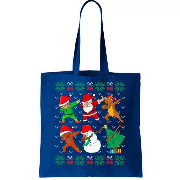 Dabbing Santa Elf Friends Ugly Xmas Sweater Gift Tote Bag